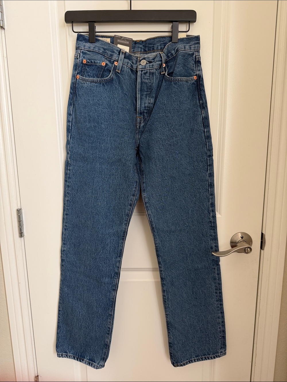 Levi's Straight-Leg 501 Jeans in Dark Blue Denim
